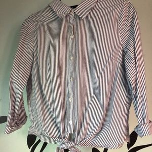 button down striped shirt